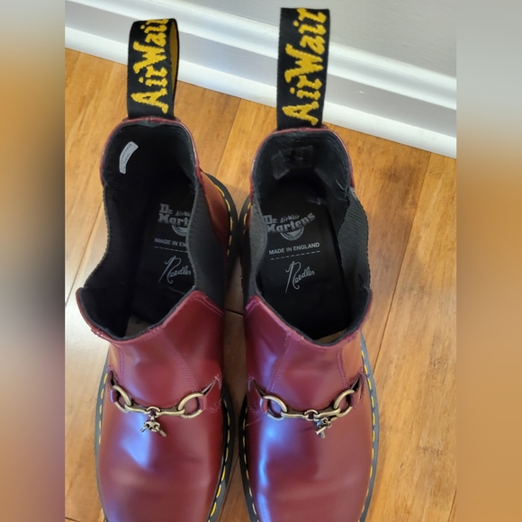 Dr. Martens x Needles Snaffle Chelsea Cherry Red Smooth Boots Size 11 Men's - Picture 8 of 11